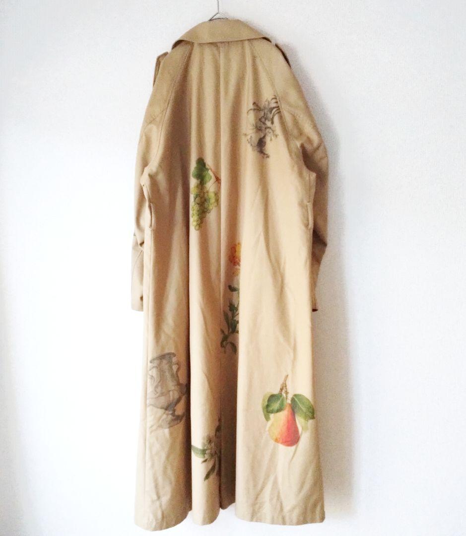 ameri vintage ボタニカルフルーツ柄トレンチコート アメリ Мサイズ