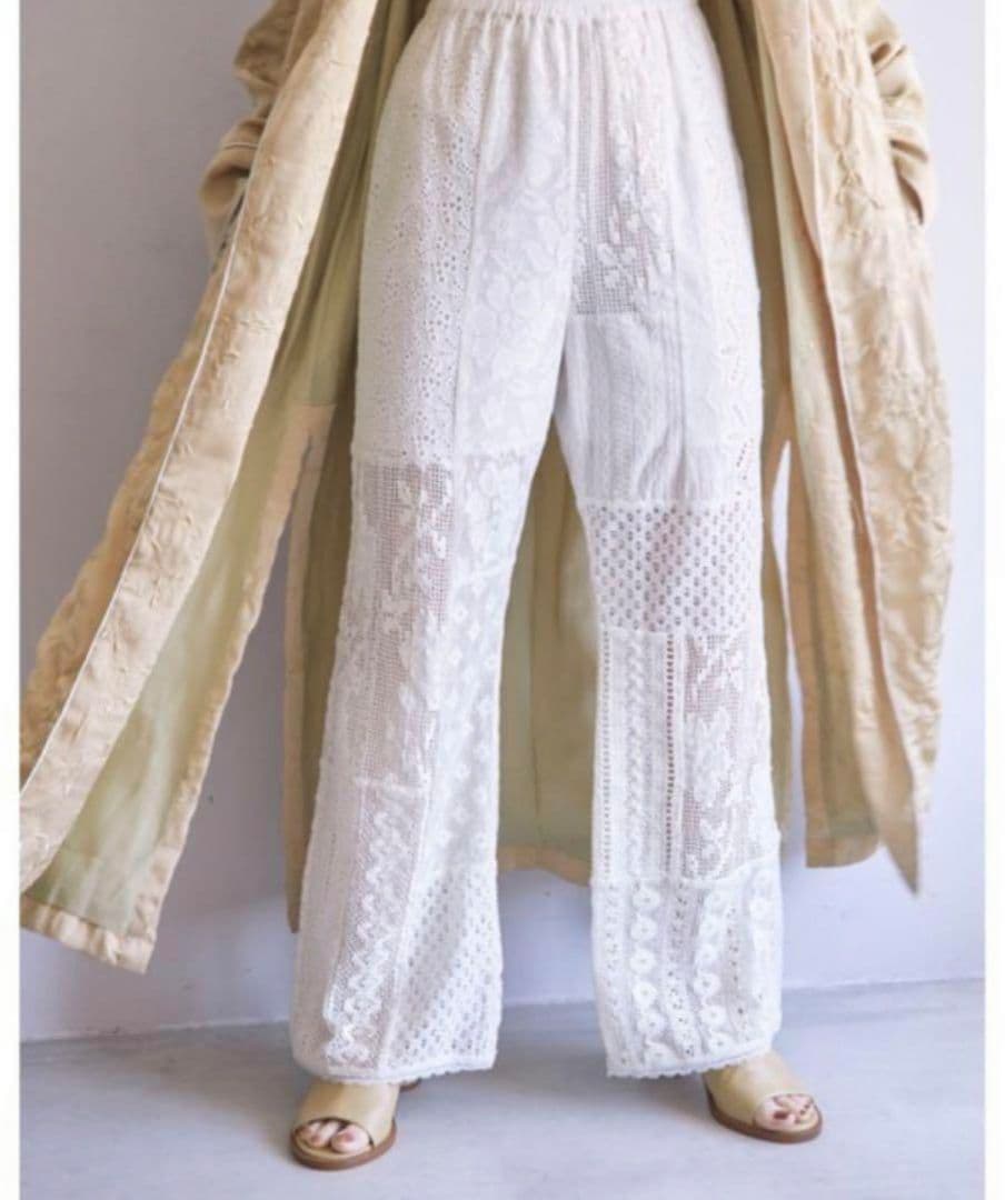 値下げ TODAYFUL パッチワークレースパンツ