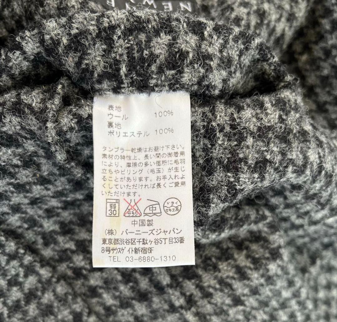 バーニーズニューヨーク ハリスツイード 千鳥格子 段返り3B ジャケット