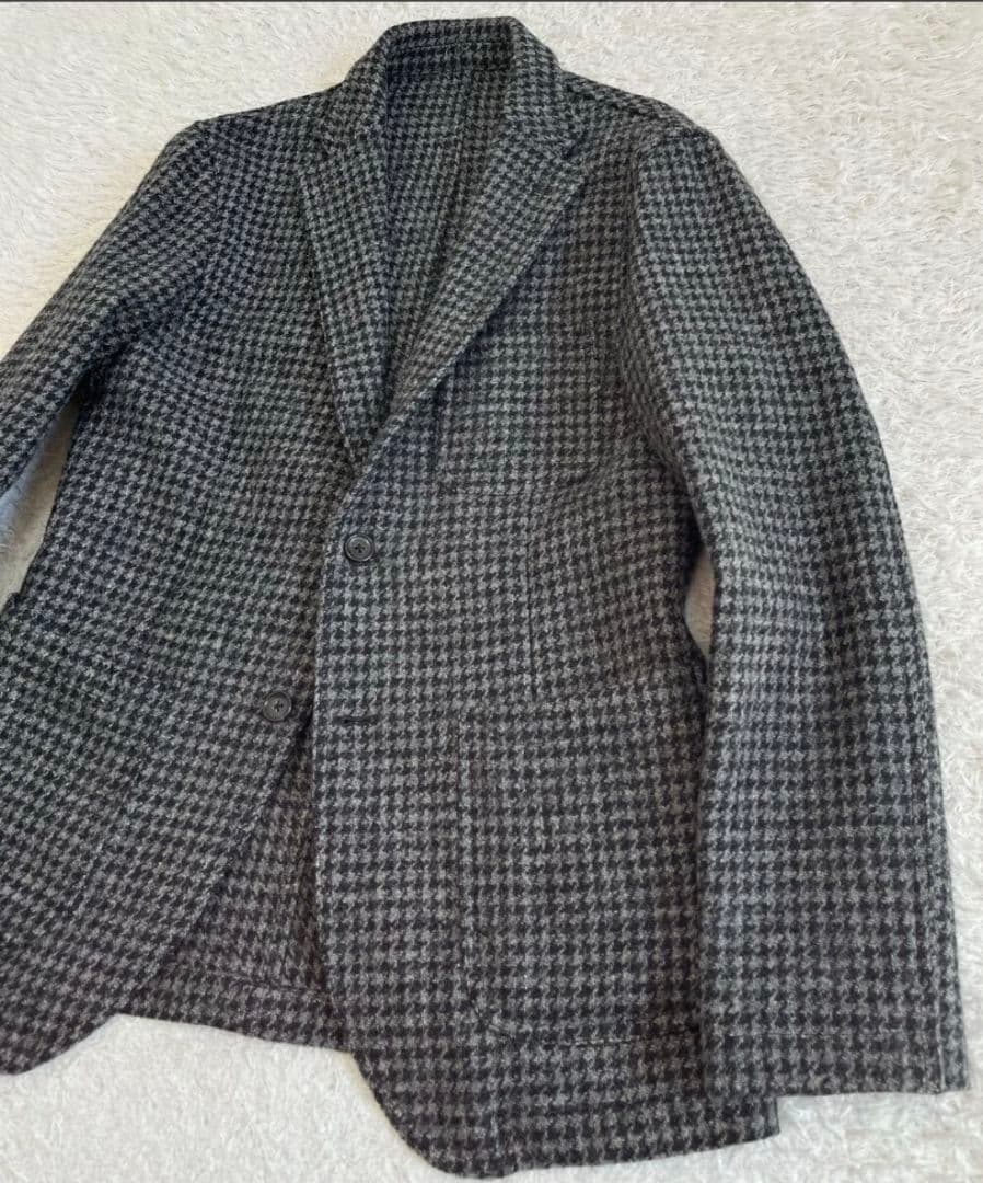 バーニーズニューヨーク ハリスツイード 千鳥格子 段返り3B ジャケット