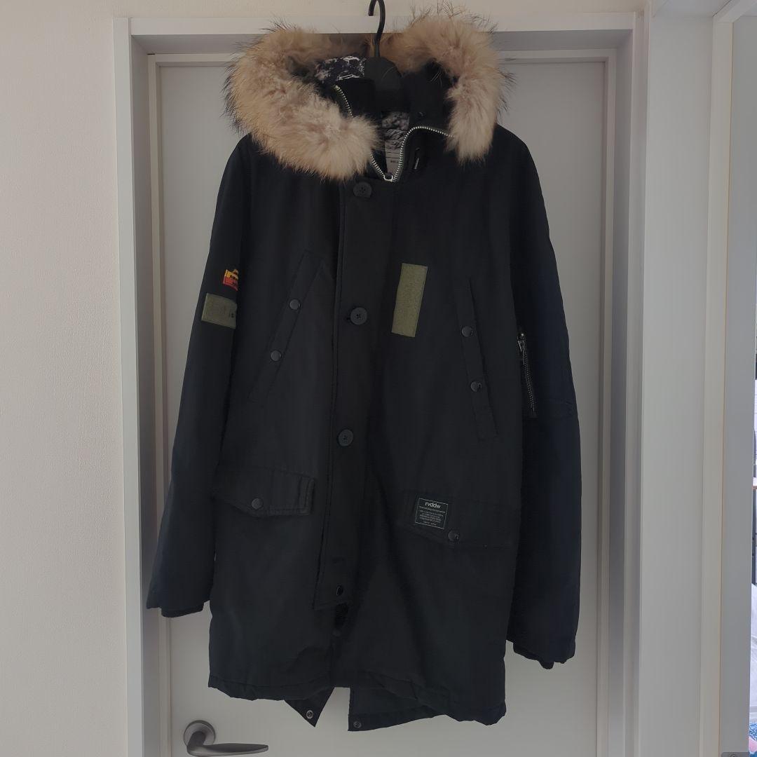 rvddw N3B風取り外可能ファー付きコート L
