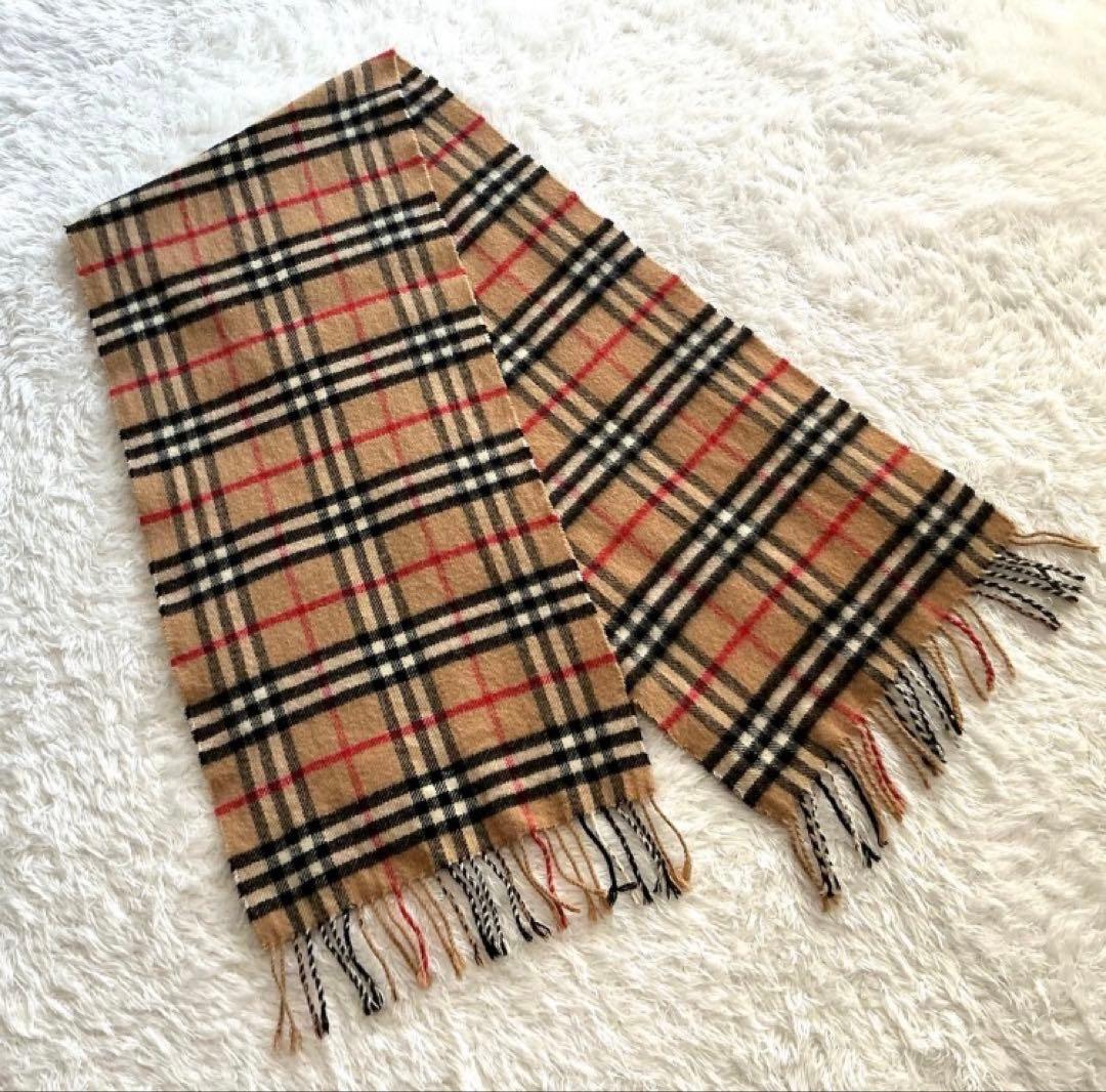 Burberrys カシミア100% チェックマフラー