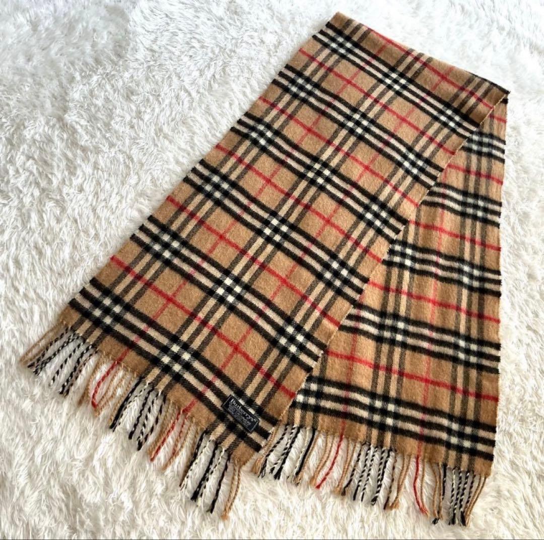 Burberrys カシミア100% チェックマフラー