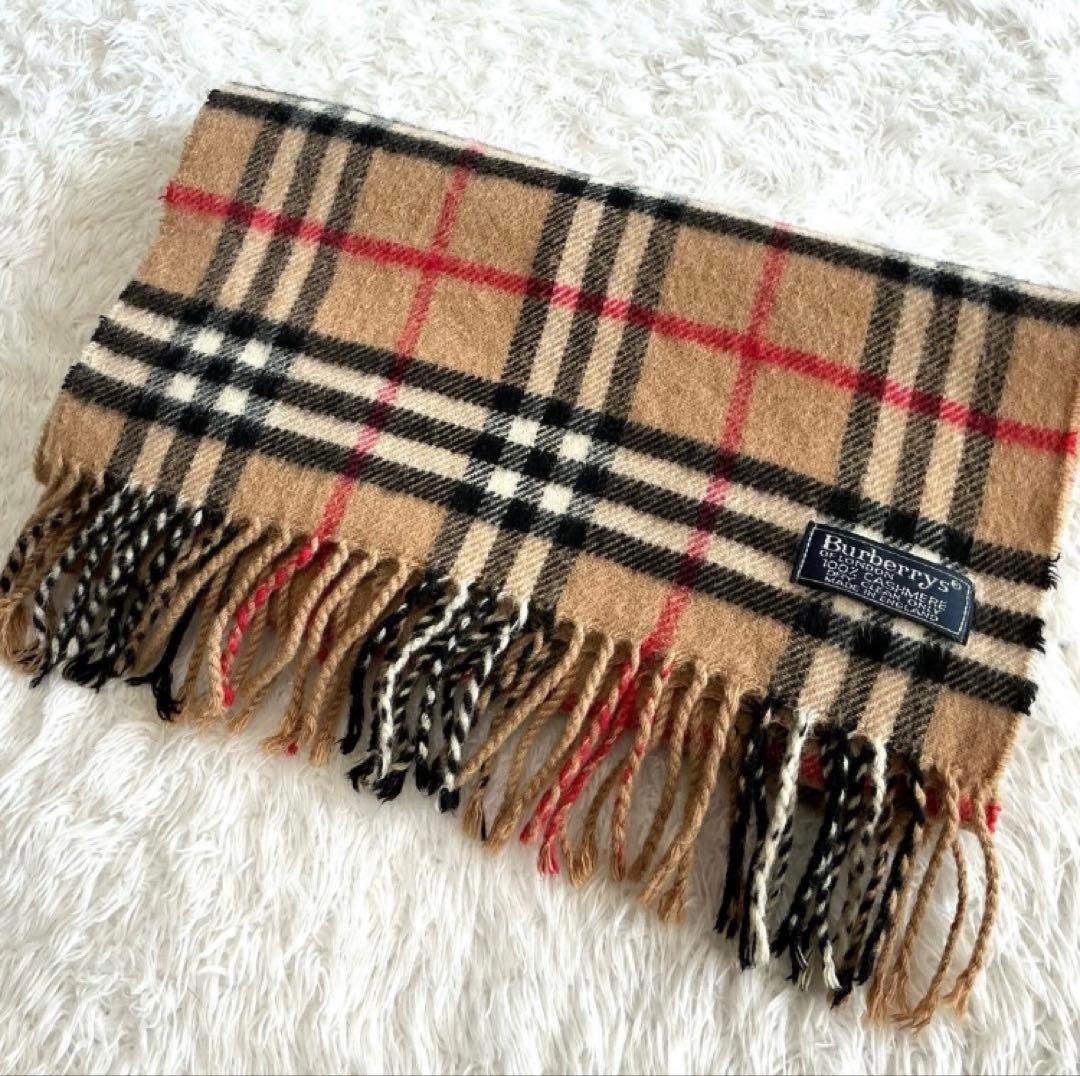 Burberrys カシミア100% チェックマフラー