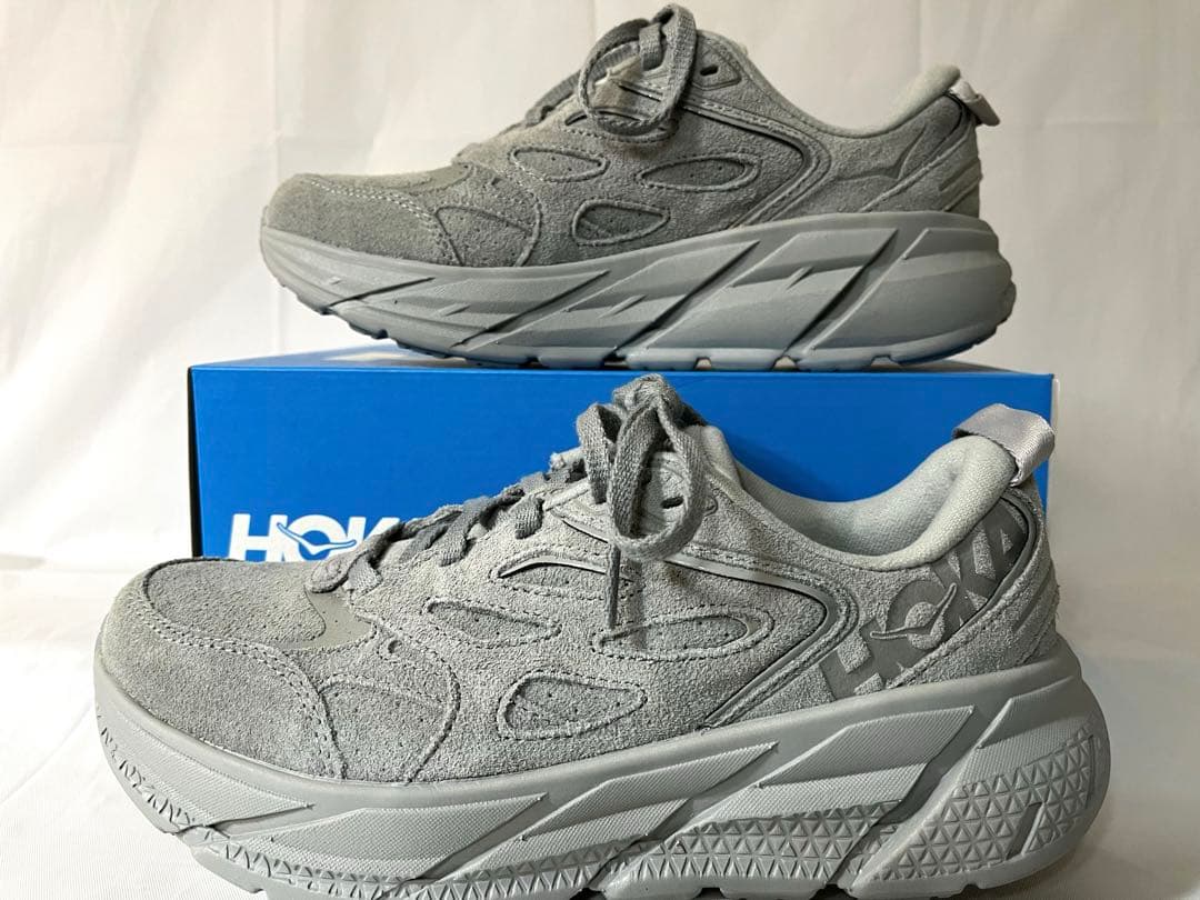 ホカ　クリフトンＬスエード　ライムストーン　グレー　24 cm