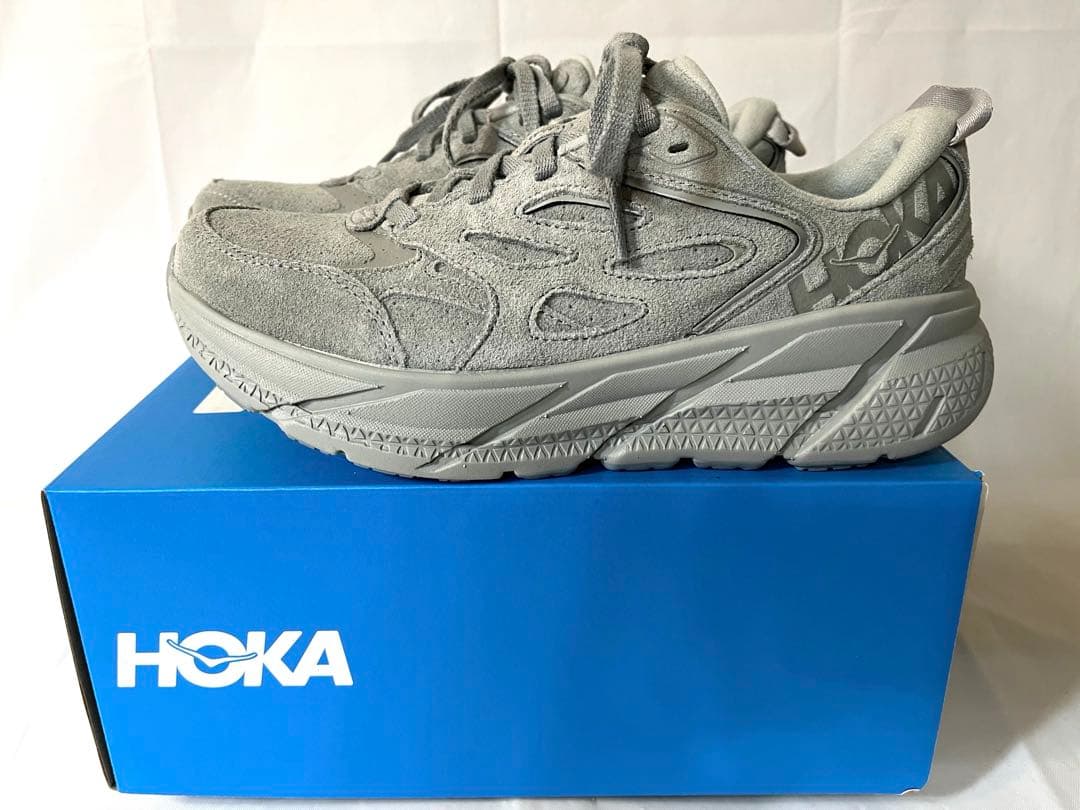 ホカ　クリフトンＬスエード　ライムストーン　グレー　24 cm