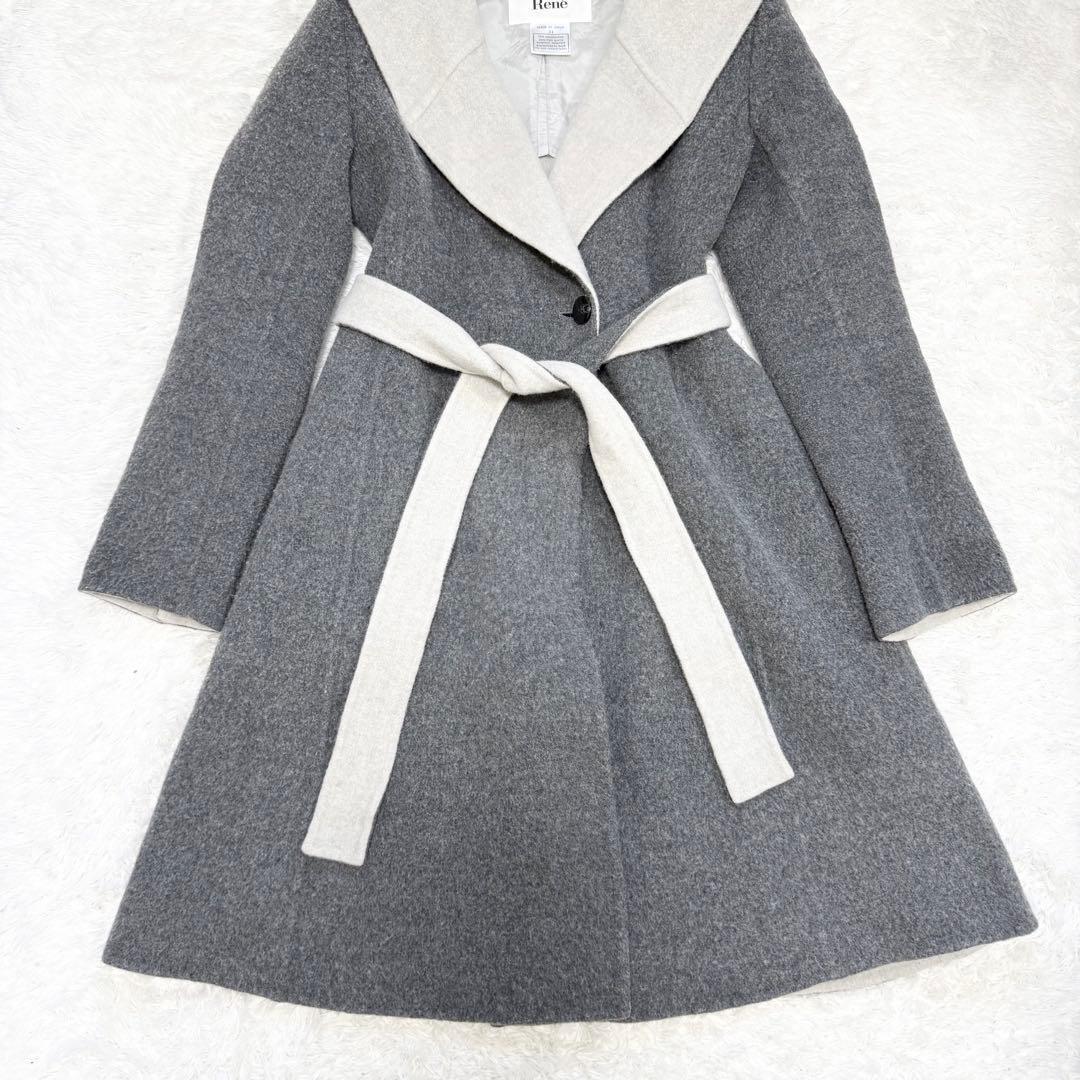 【美品✨】ルネ　コート　リバーコート　羽織り　アウター　バイカラー　34