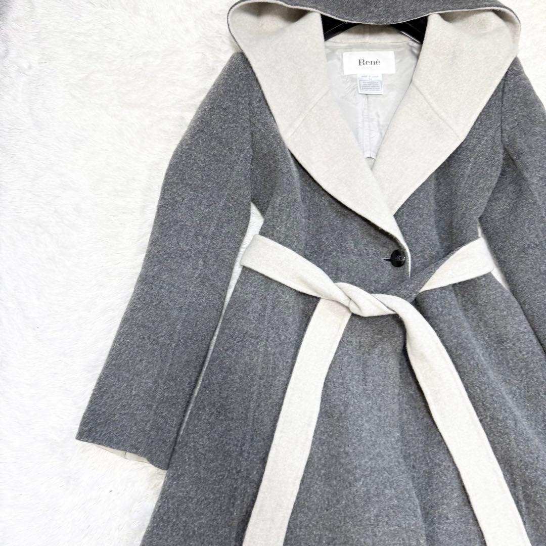 【美品✨】ルネ　コート　リバーコート　羽織り　アウター　バイカラー　34