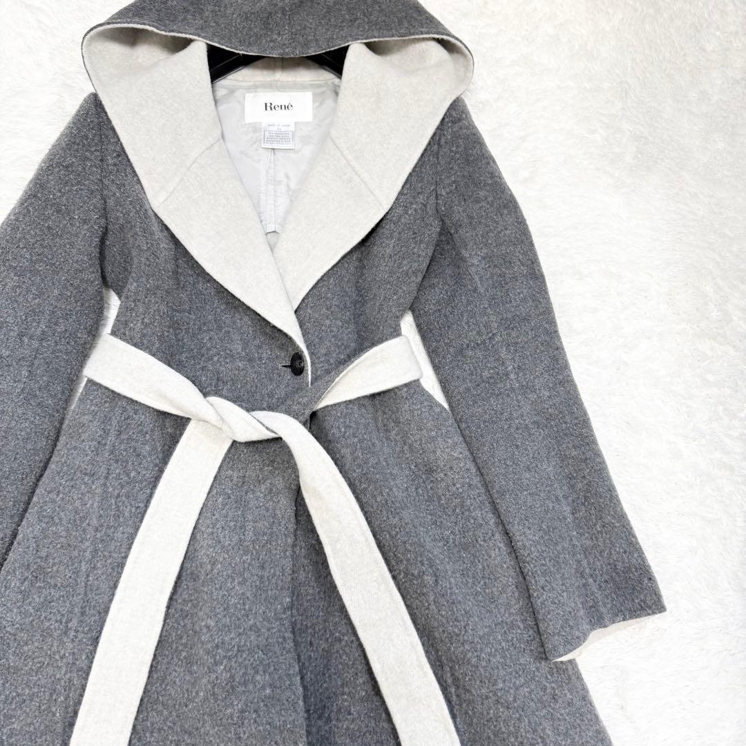 【美品✨】ルネ　コート　リバーコート　羽織り　アウター　バイカラー　34