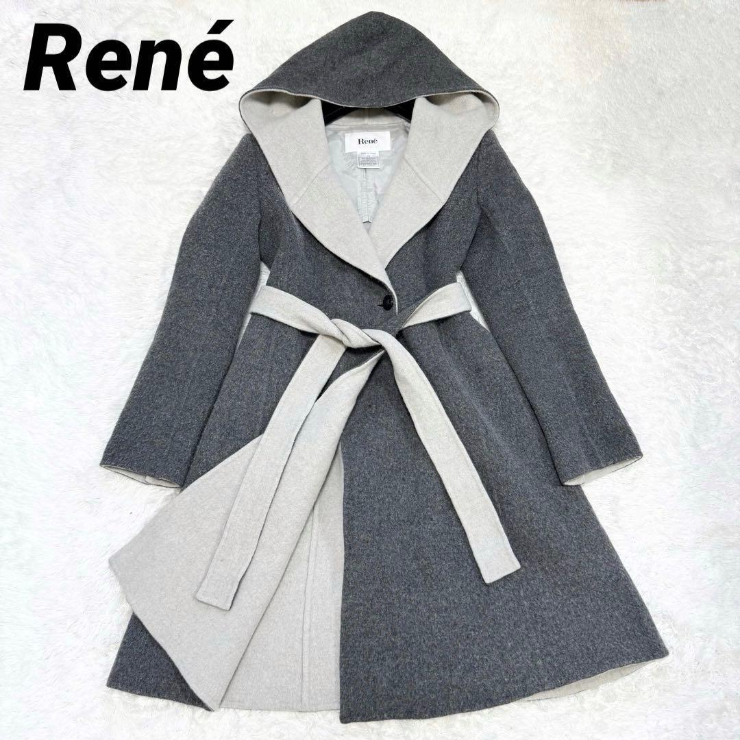 【美品✨】ルネ　コート　リバーコート　羽織り　アウター　バイカラー　34