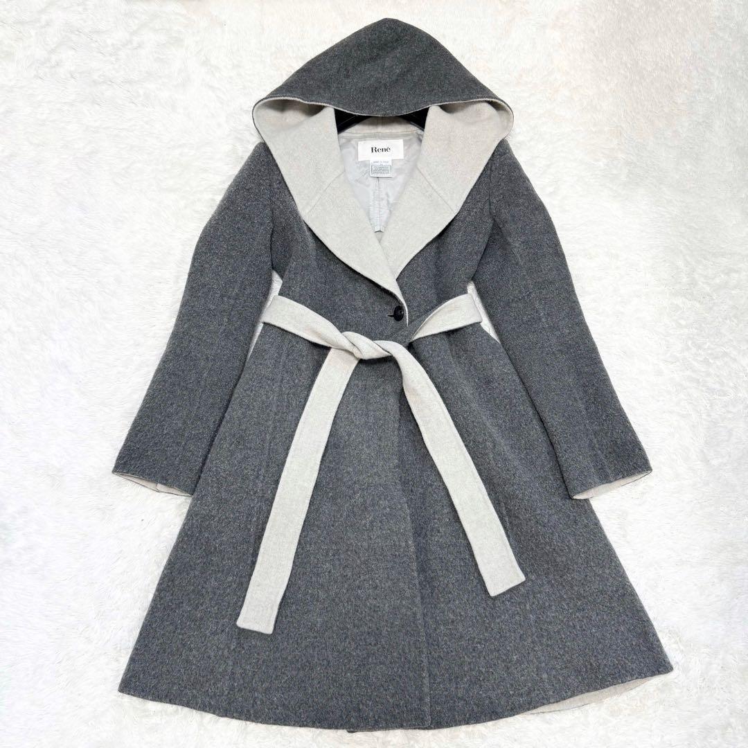【美品✨】ルネ　コート　リバーコート　羽織り　アウター　バイカラー　34
