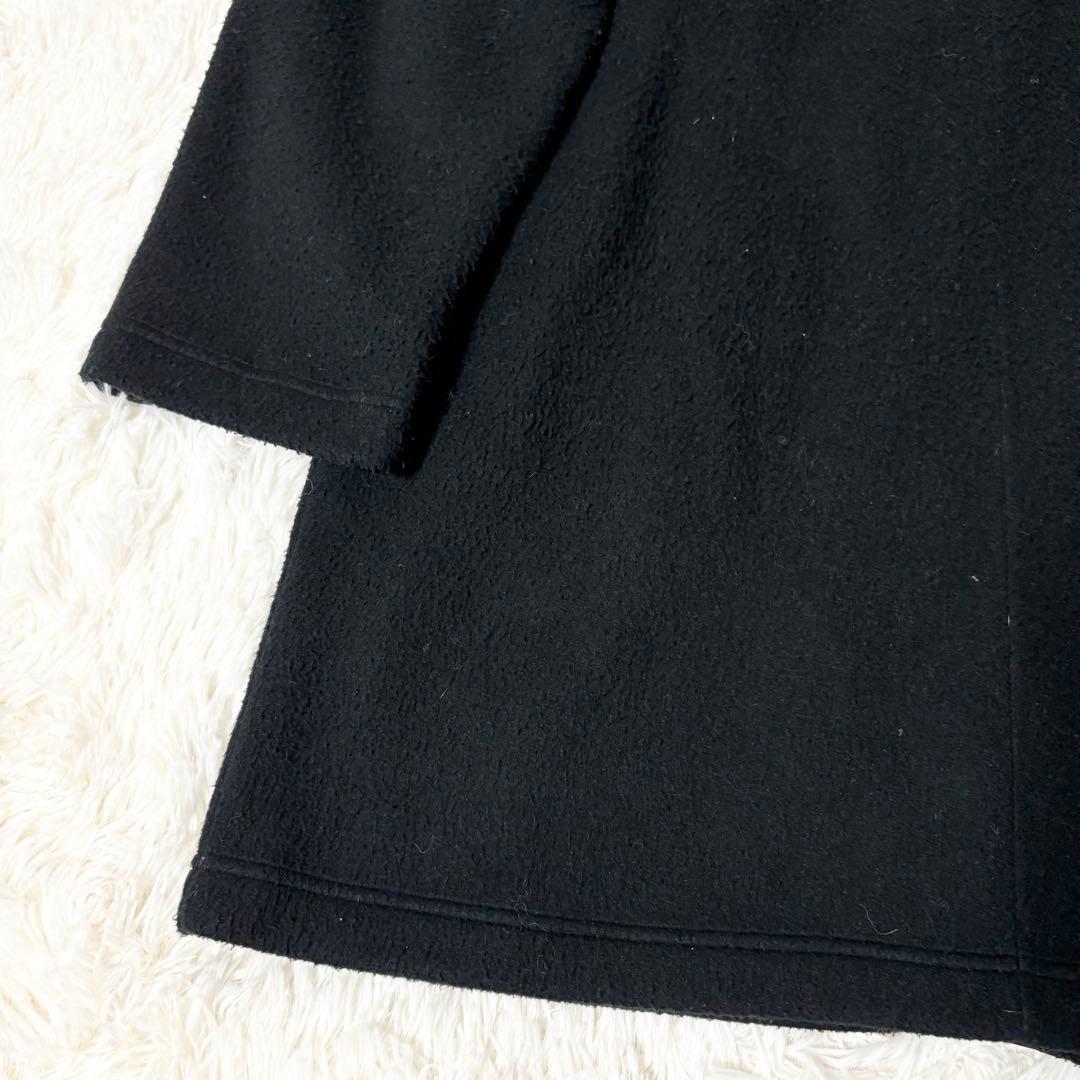 サルヴァトーレ フェラガモ ロングコート黒 M ガンチーニ フリース アウター