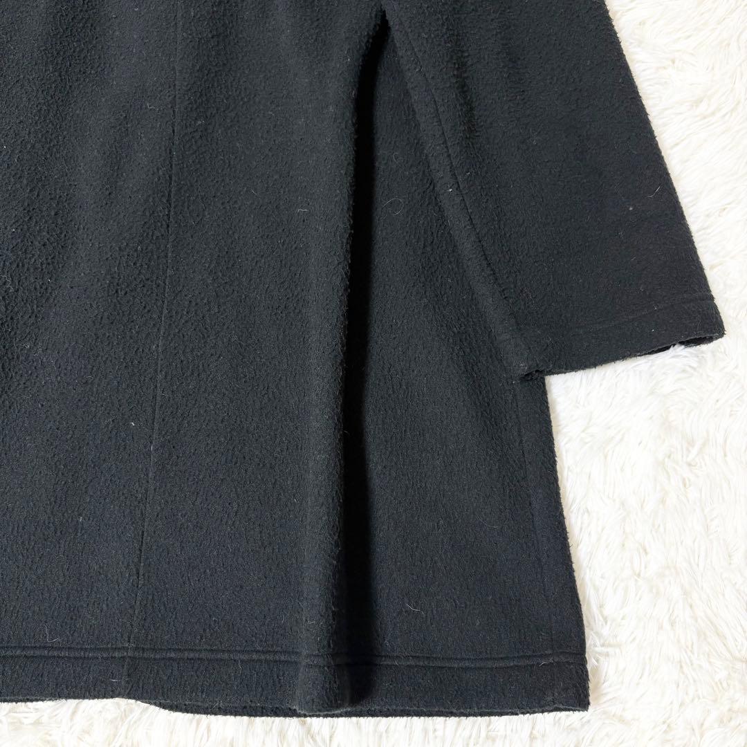 サルヴァトーレ フェラガモ ロングコート黒 M ガンチーニ フリース アウター