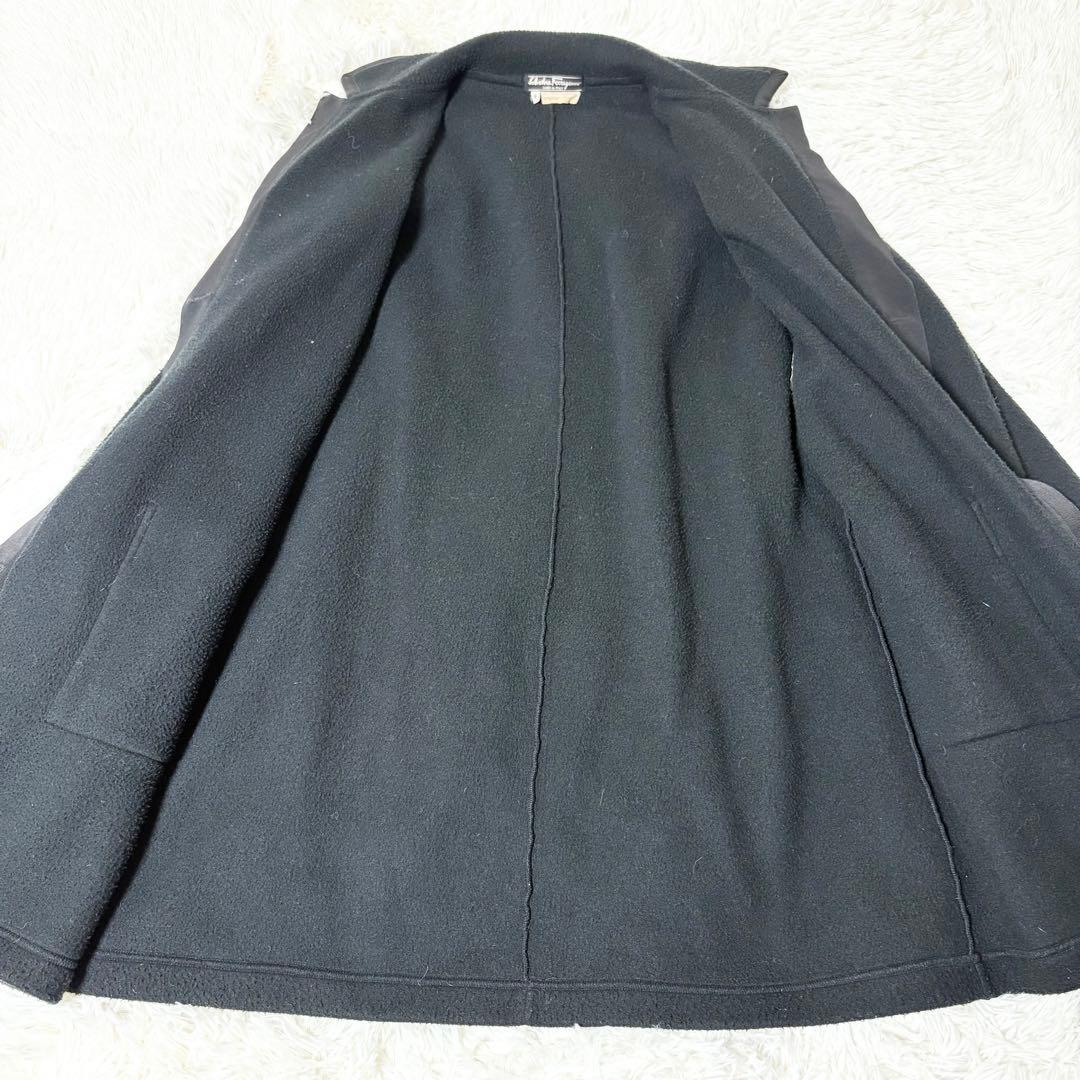 サルヴァトーレ フェラガモ ロングコート黒 M ガンチーニ フリース アウター