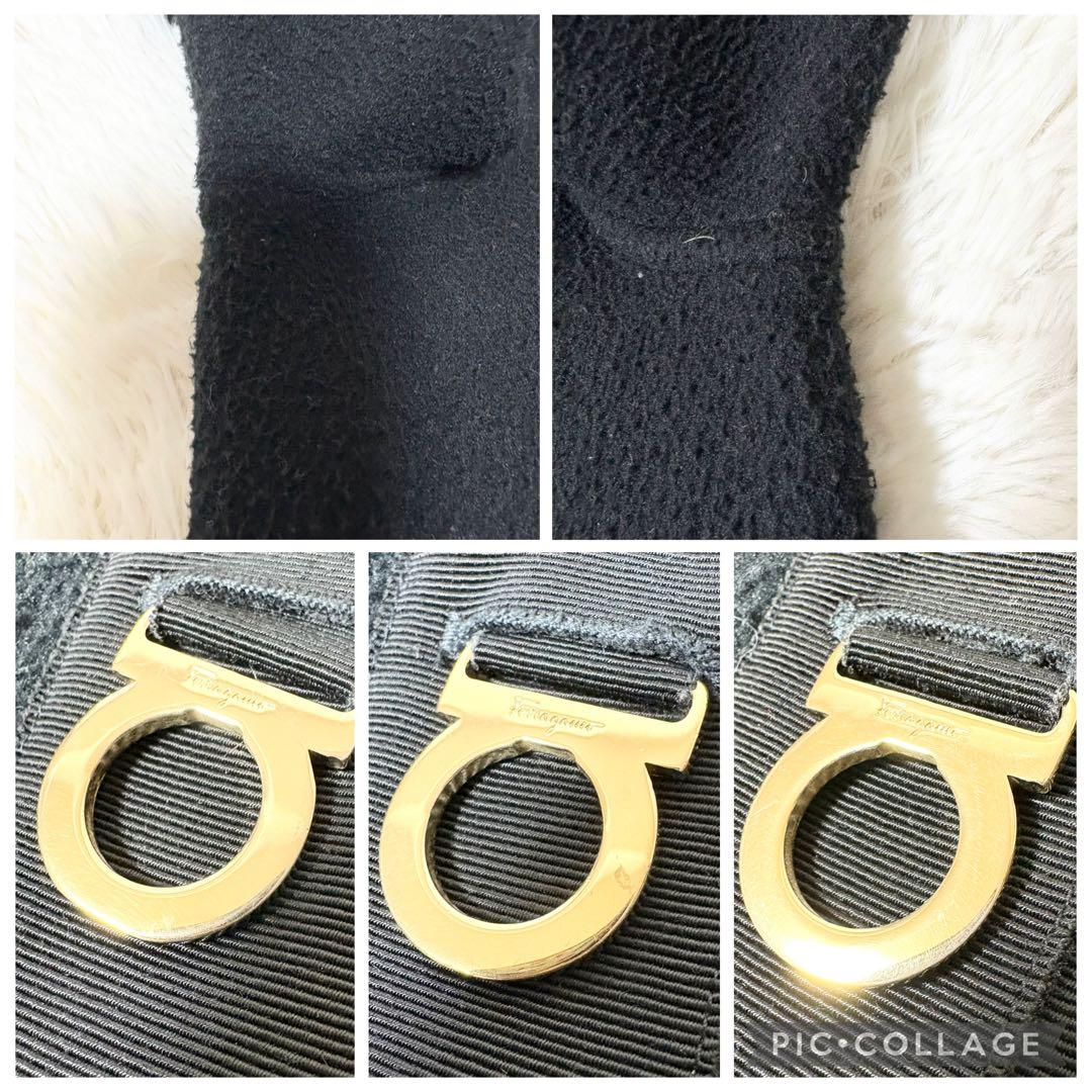 サルヴァトーレ フェラガモ ロングコート黒 M ガンチーニ フリース アウター