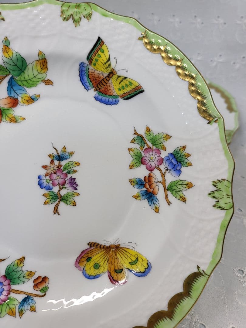 2枚✨ヘレンド ヴィクトリアブーケ サラダ デザート プレート 19皿 花蝶①