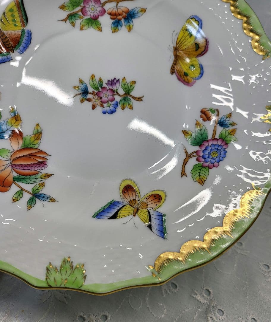 2枚✨ヘレンド ヴィクトリアブーケ サラダ デザート プレート 19皿 花蝶①