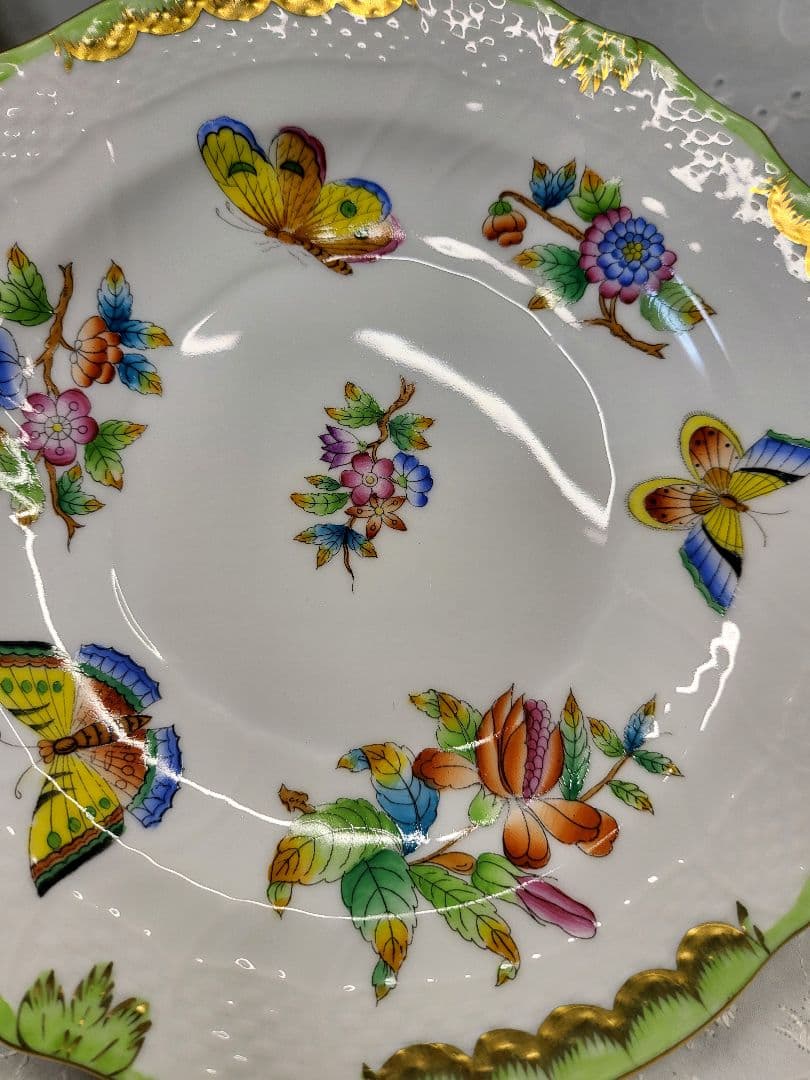 2枚✨ヘレンド ヴィクトリアブーケ サラダ デザート プレート 19皿 花蝶①