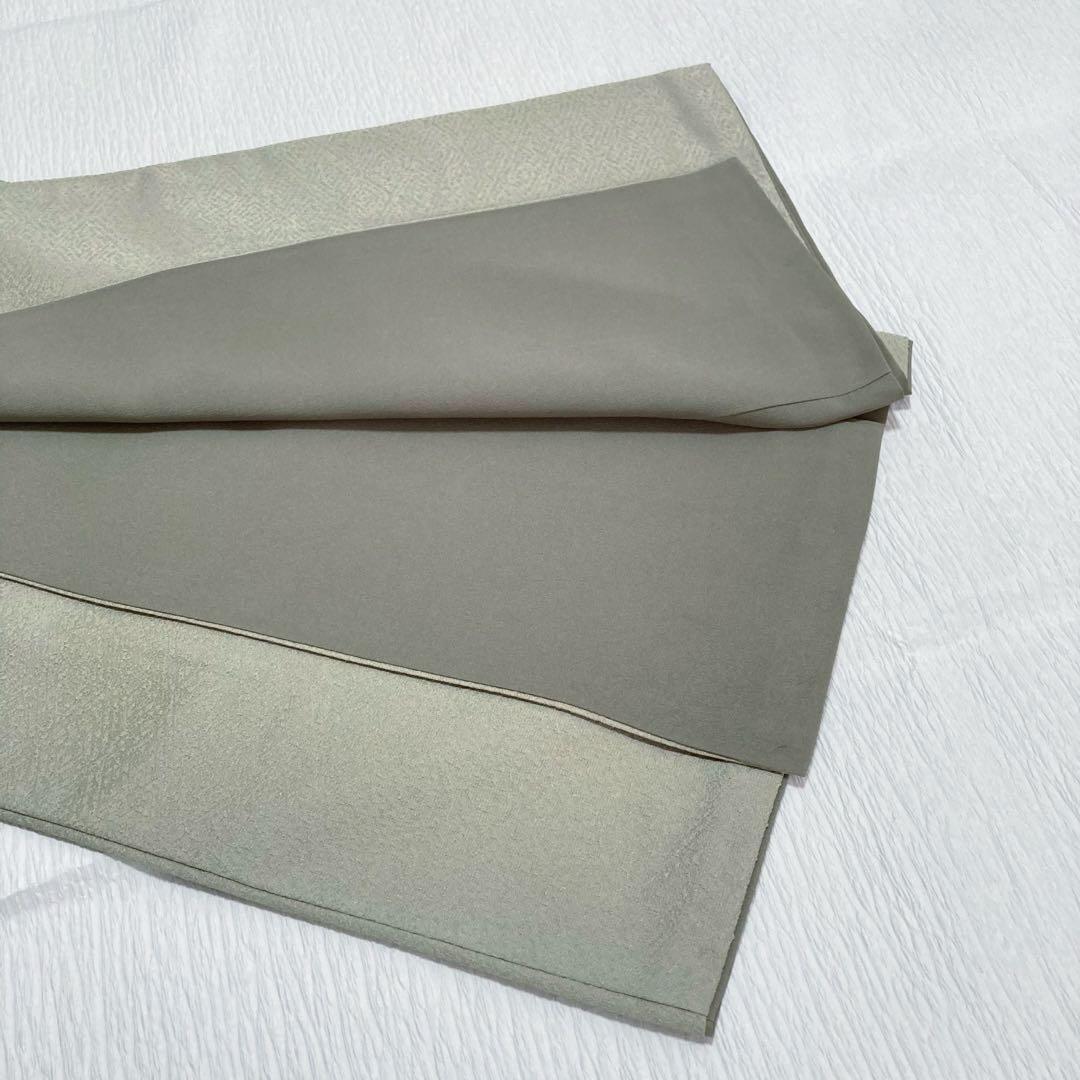 【美品✨】東レシルック　さんび　洗える着物　熊谷好博子　色無地　灰みの黄緑色P6