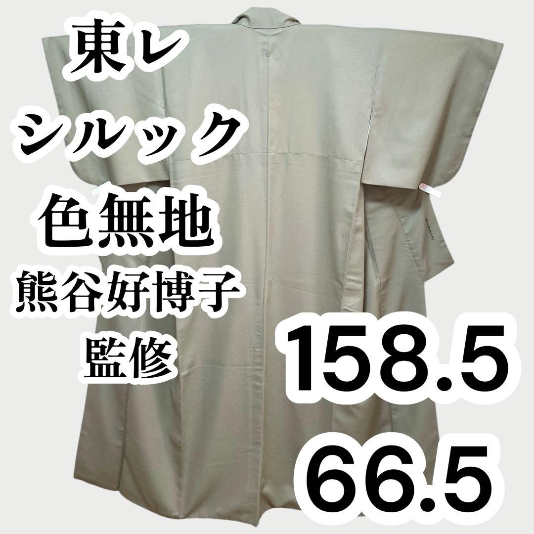 【美品✨】東レシルック　さんび　洗える着物　熊谷好博子　色無地　灰みの黄緑色P6