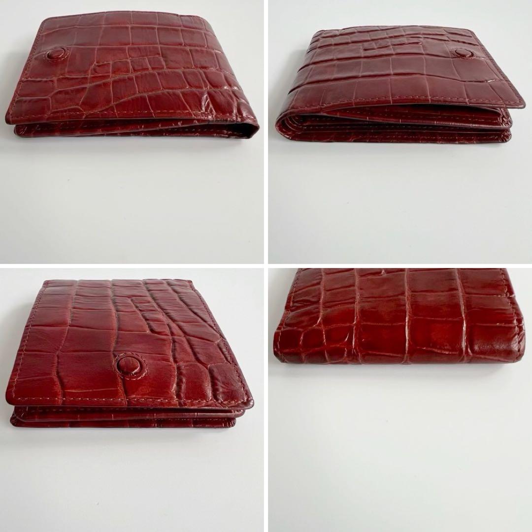 新品 未使用　aniary アニアリ　2つ折り財布　クロコダイル　ワイン