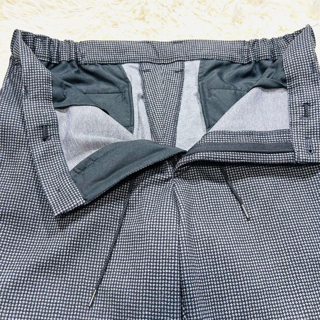 【未使用タグ付】パジャマスーツプリントジャージセット 千鳥格子 グレーゆったりL