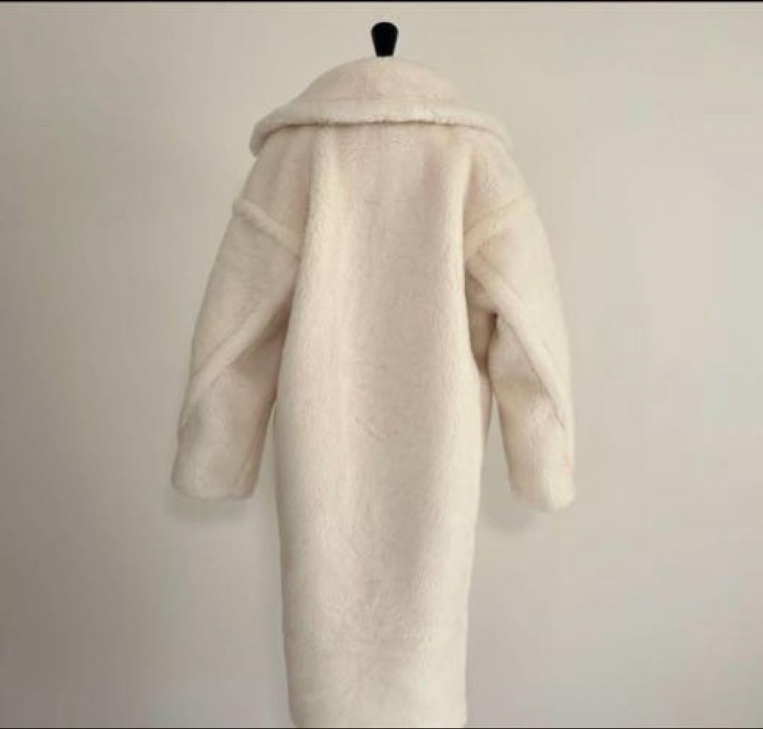 新品未使用 ベアロングコート テディコート ホワイト アウターS