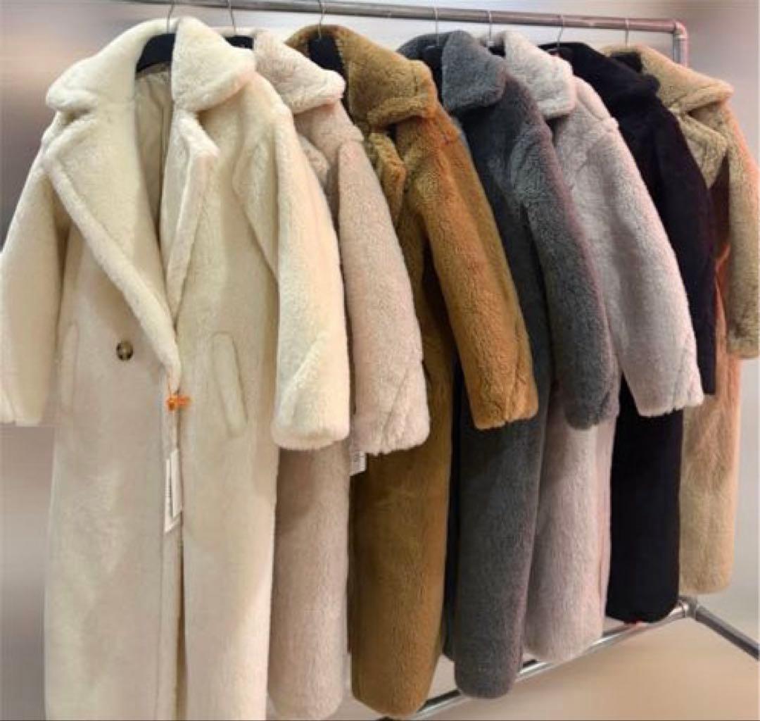 新品未使用 ベアロングコート テディコート ホワイト アウターS