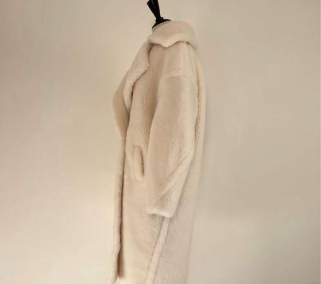新品未使用 ベアロングコート テディコート ホワイト アウターS