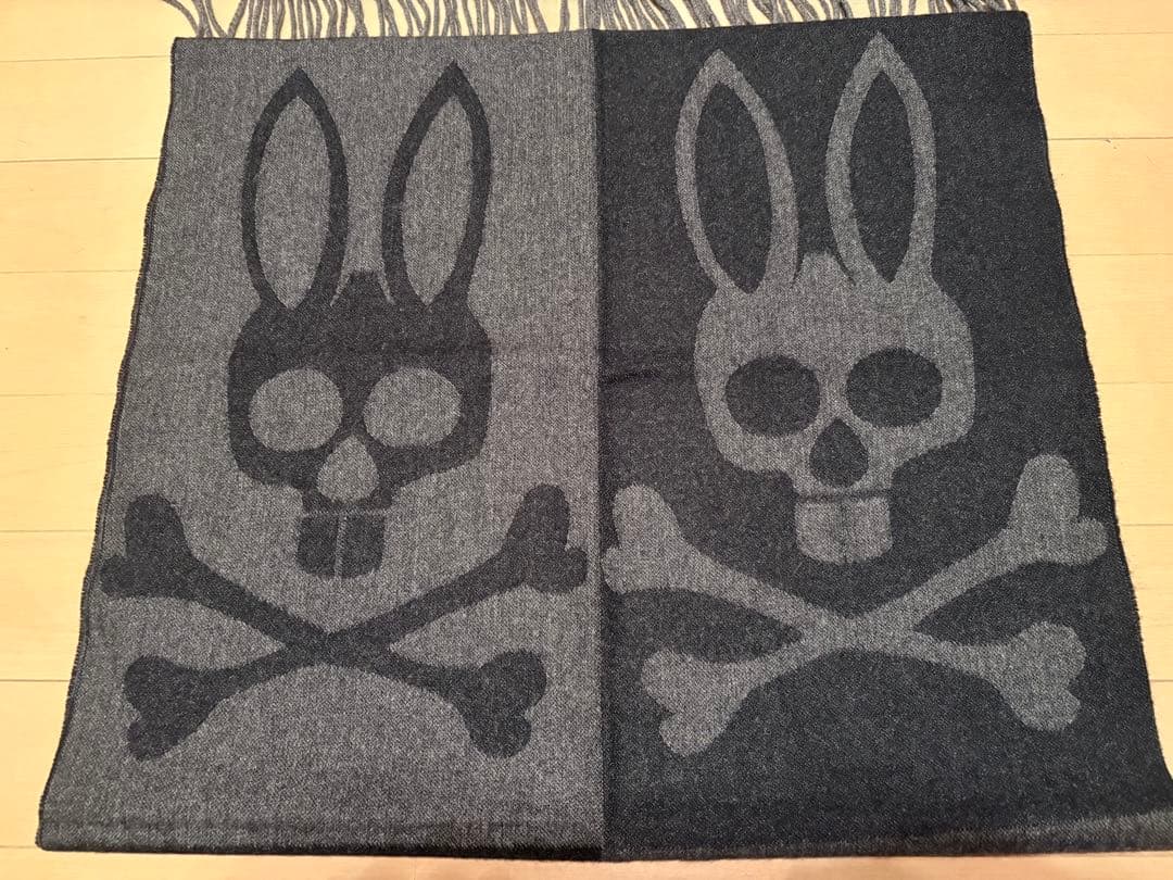 サイコバニー　カシミア　リバーシブル　スカルラビットマフラー