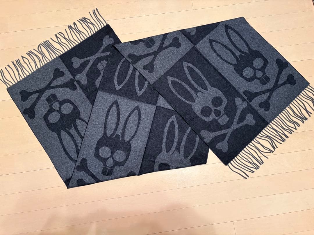 サイコバニー　カシミア　リバーシブル　スカルラビットマフラー