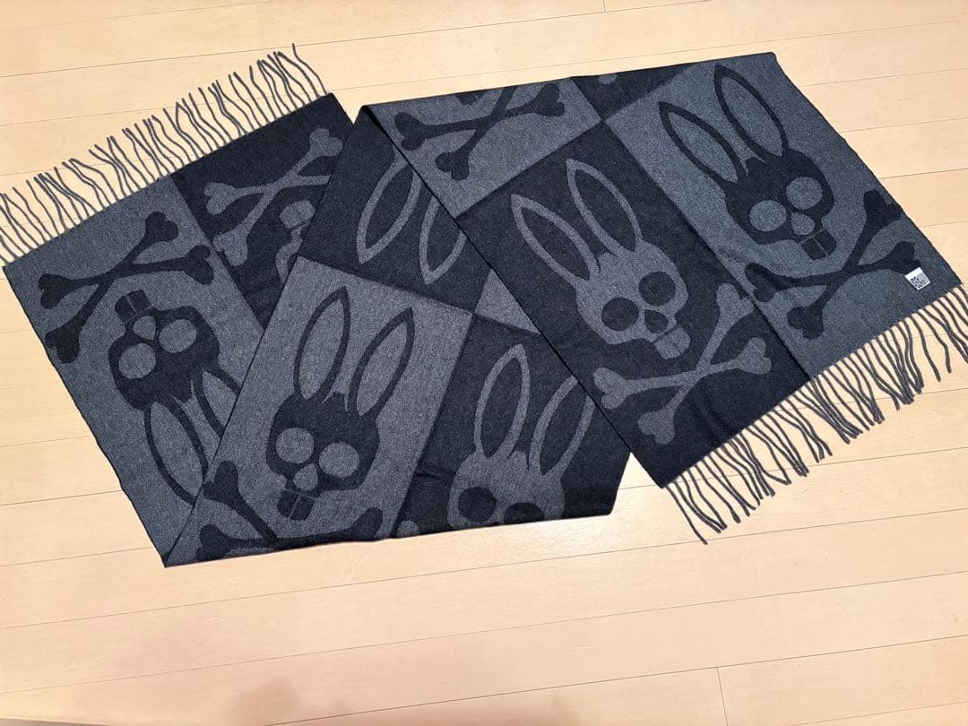 サイコバニー　カシミア　リバーシブル　スカルラビットマフラー