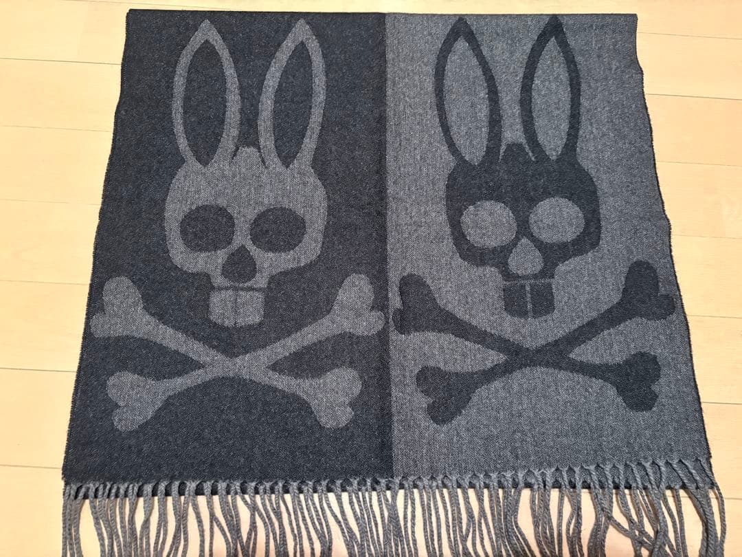 サイコバニー　カシミア　リバーシブル　スカルラビットマフラー