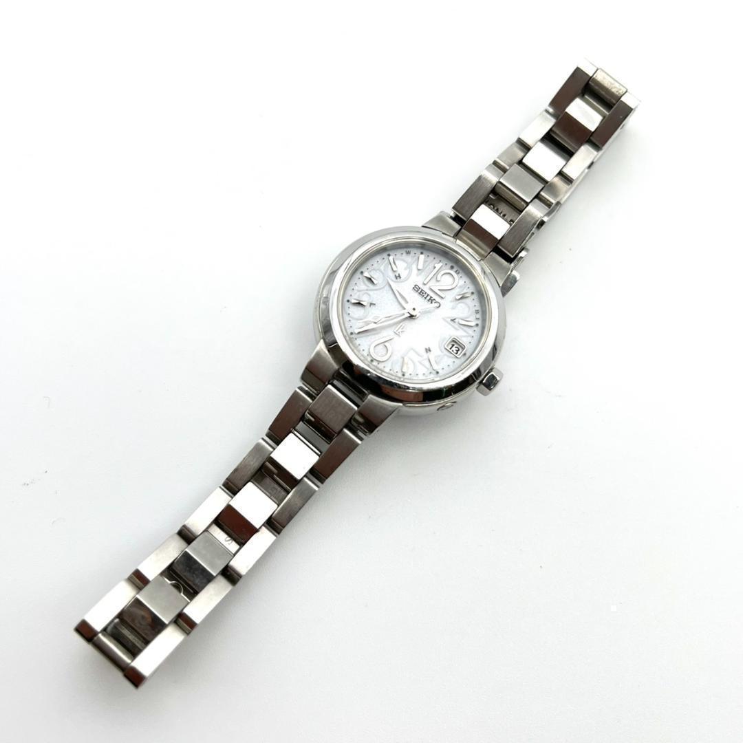 美品 セイコー 腕時計 ルキア 電波ソーラー電池 ラウンド 3針 レディース