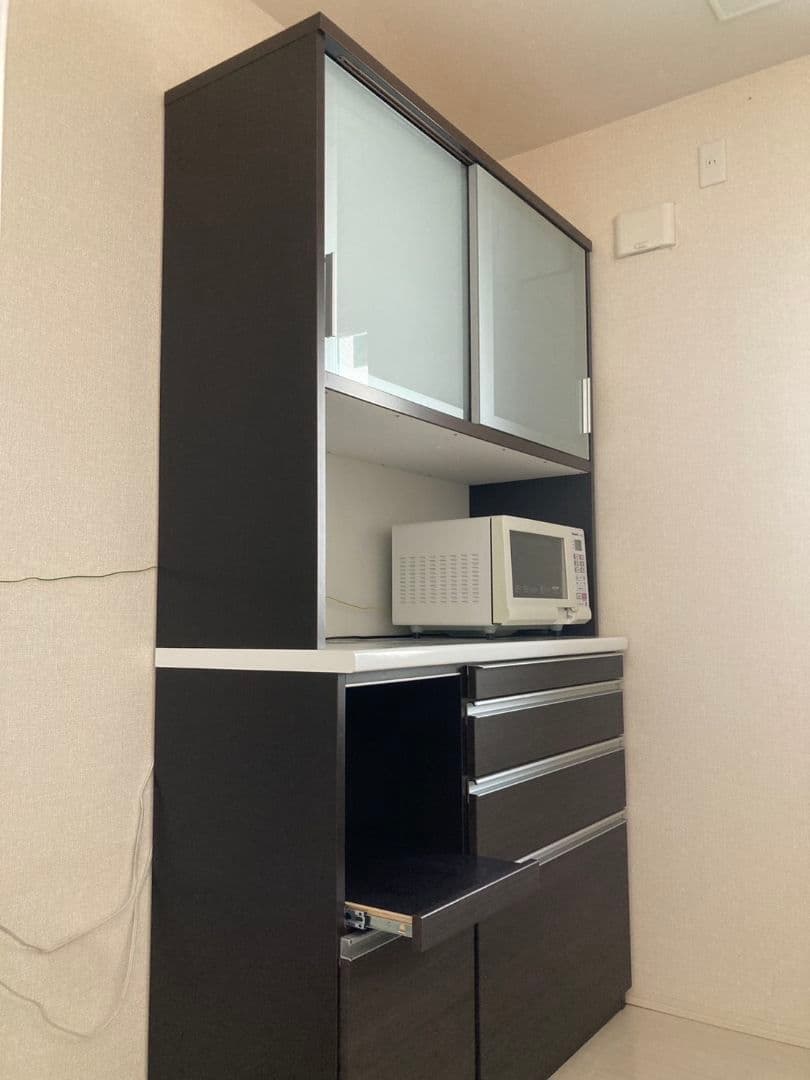 松田家具 Nクラッチ ダークブラウン 食器棚
