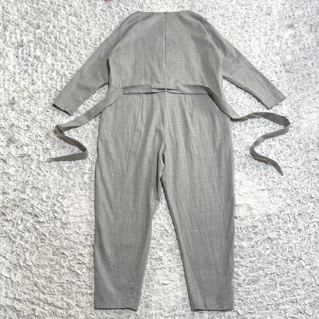 エンフォルド 4.2万円　リボンベルト オールインワン ジャンプスーツ ウール