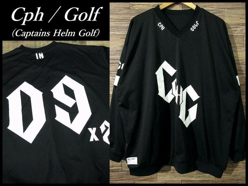 XL 24AW キャプテンズヘルム ゴルフ ダブルメッシュ 長袖 Tシャツ 黒