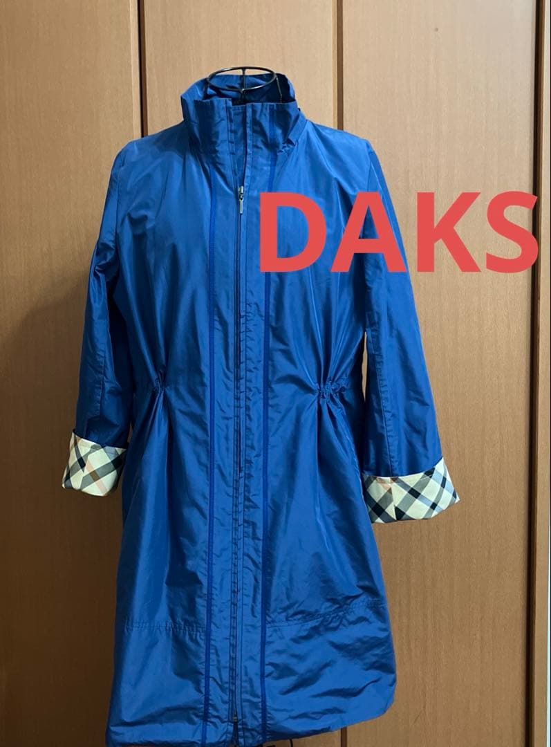 DAKS フード付きトレンチコート サイズ42 ネイビー