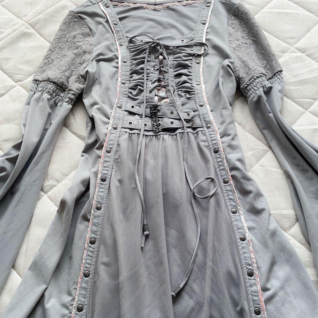 00s ozz croce wish core 姫袖レースアップワンピース