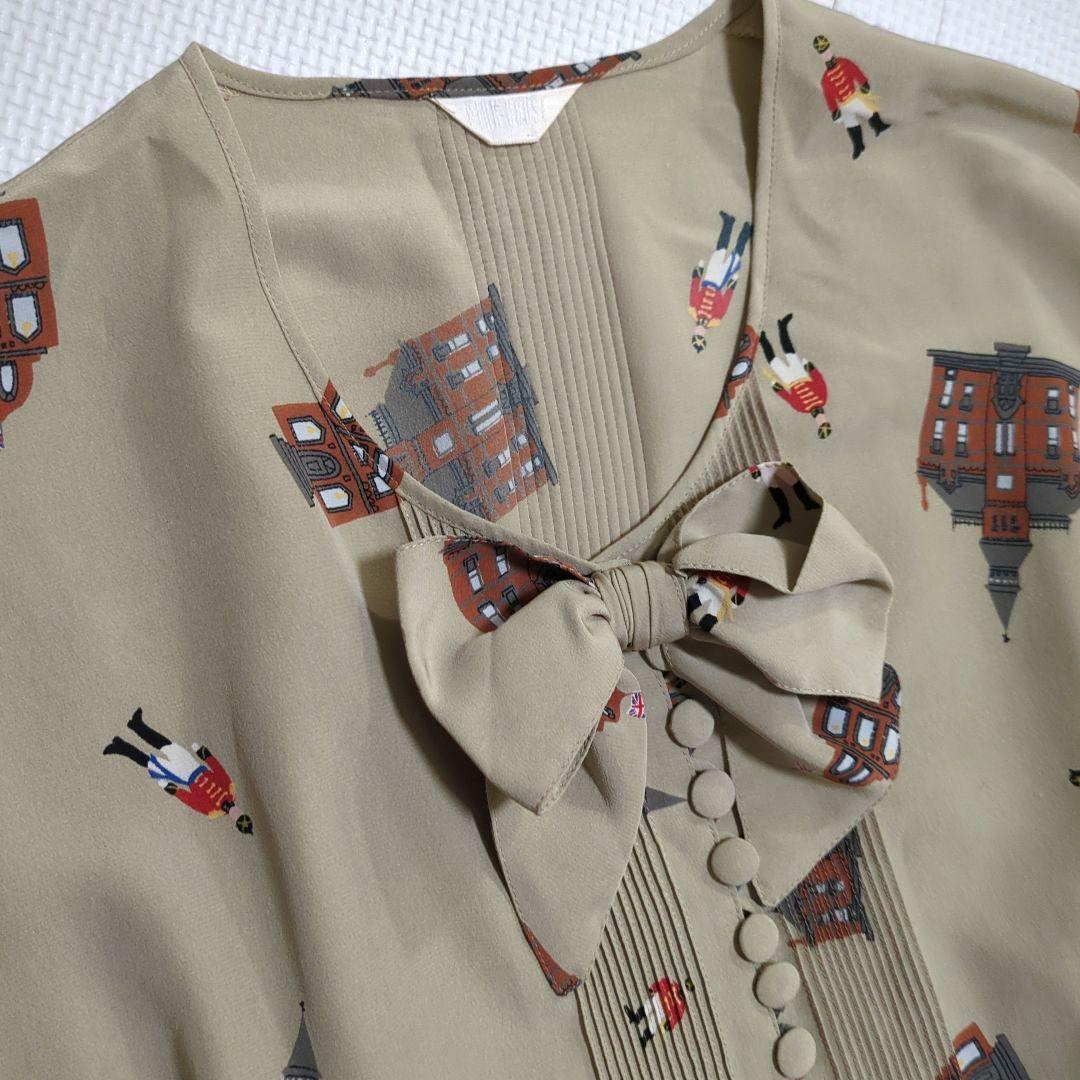 【レア】PINK HOUSE ピンクハウス　ワンピース　英兵柄 ロンドン　カーキ