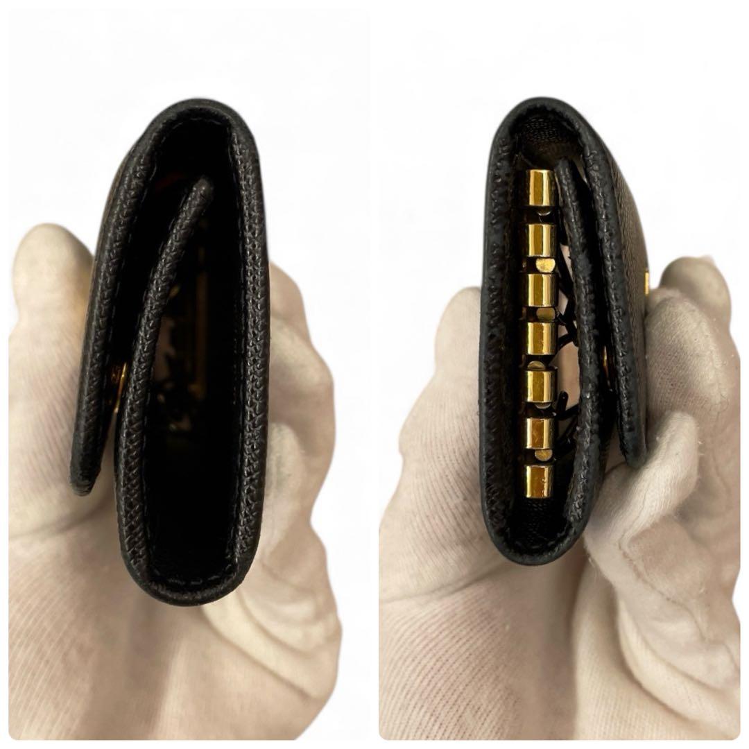 【極美品】PRADA キーケース 6連 サフィアーノレザー 黒 ゴールド金具