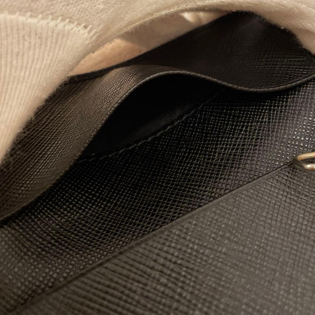 【極美品】PRADA キーケース 6連 サフィアーノレザー 黒 ゴールド金具