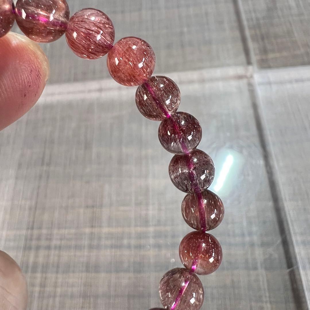 最高級　スーパーセブンブレスレット　レッドレピドクロサイトインクォーツ