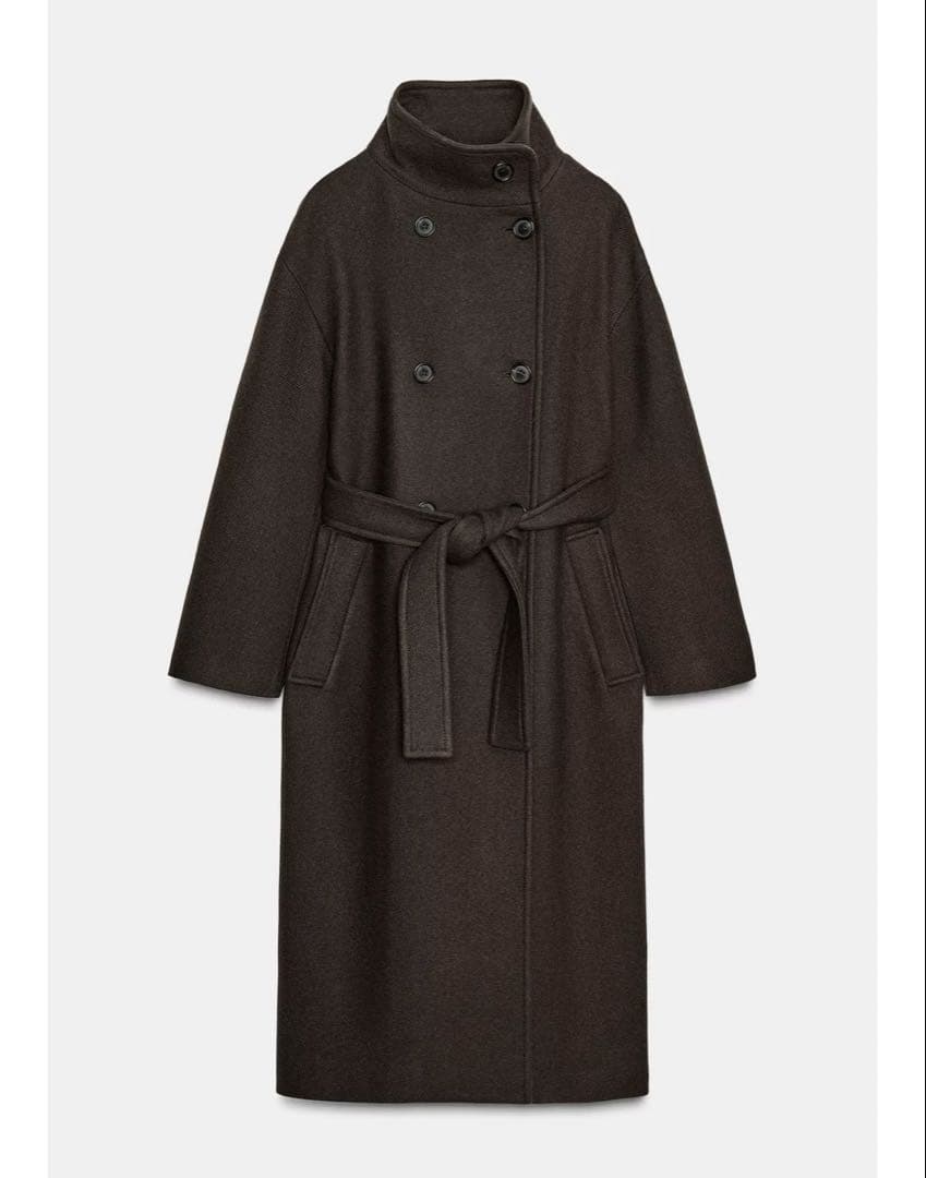 タグ付き新品★ZARAのオーバーサイズウールコート★XSサイズ★チョコレート色