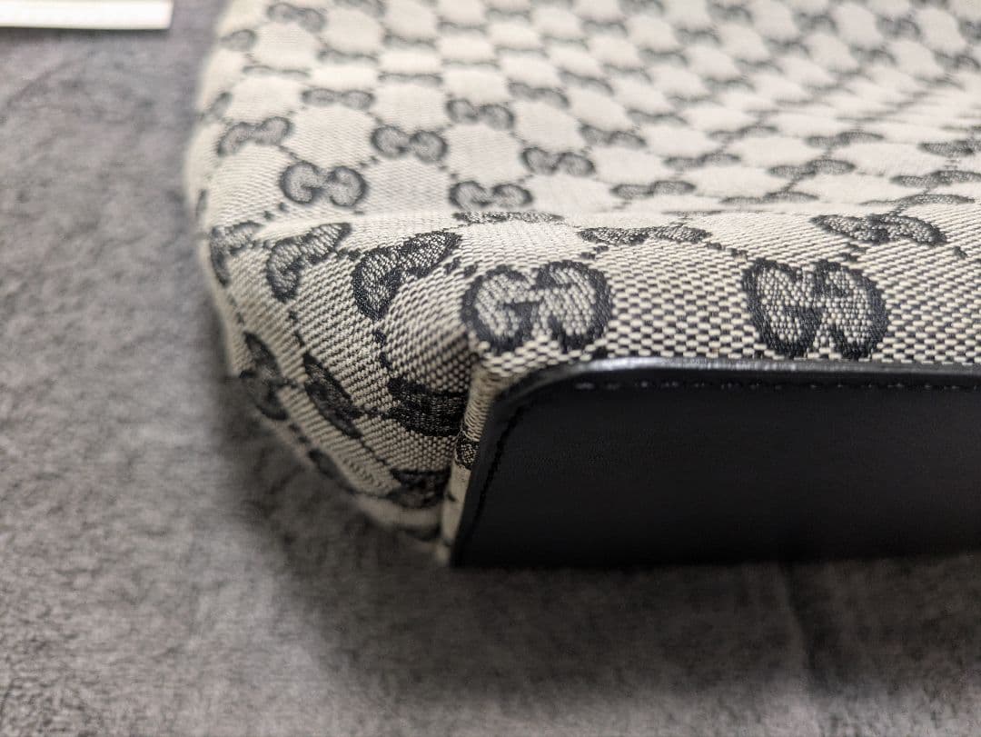 グッチ GG柄 キャンバス レザー トートバッグ ハンドバッグ 黒