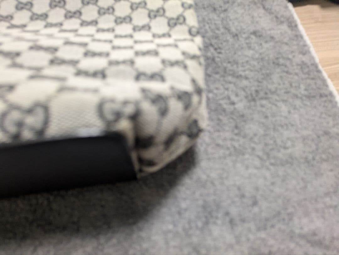 グッチ GG柄 キャンバス レザー トートバッグ ハンドバッグ 黒