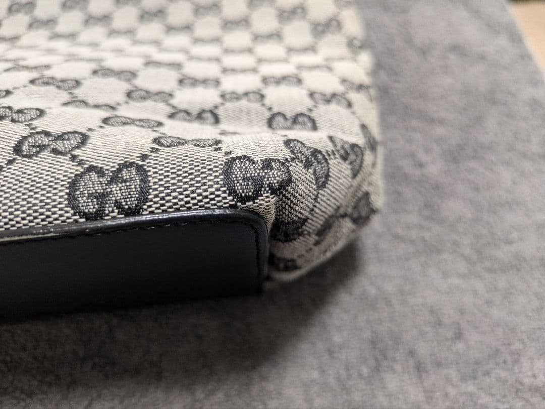 グッチ GG柄 キャンバス レザー トートバッグ ハンドバッグ 黒