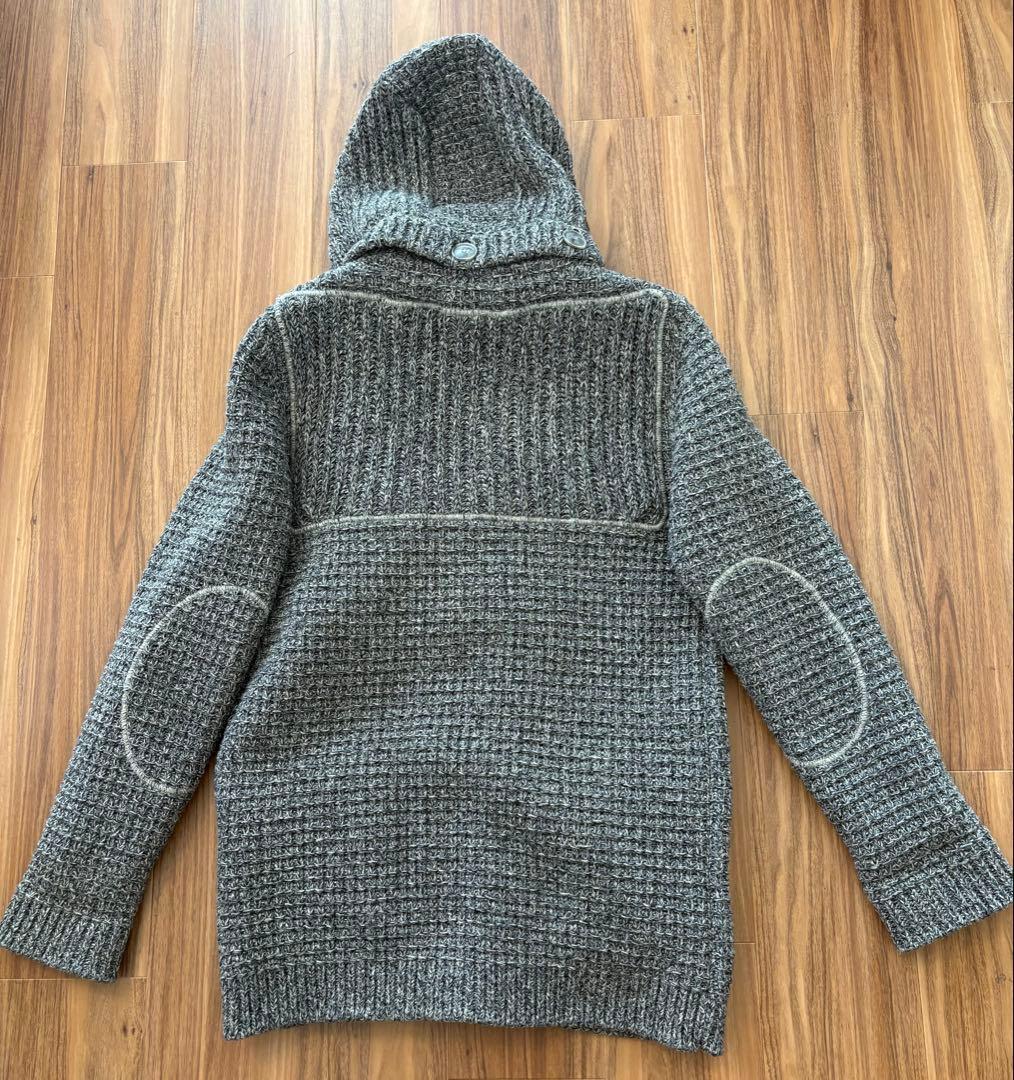 Bark フード付きニットダッフルコート グレー S