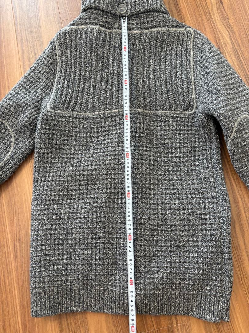 Bark フード付きニットダッフルコート グレー S