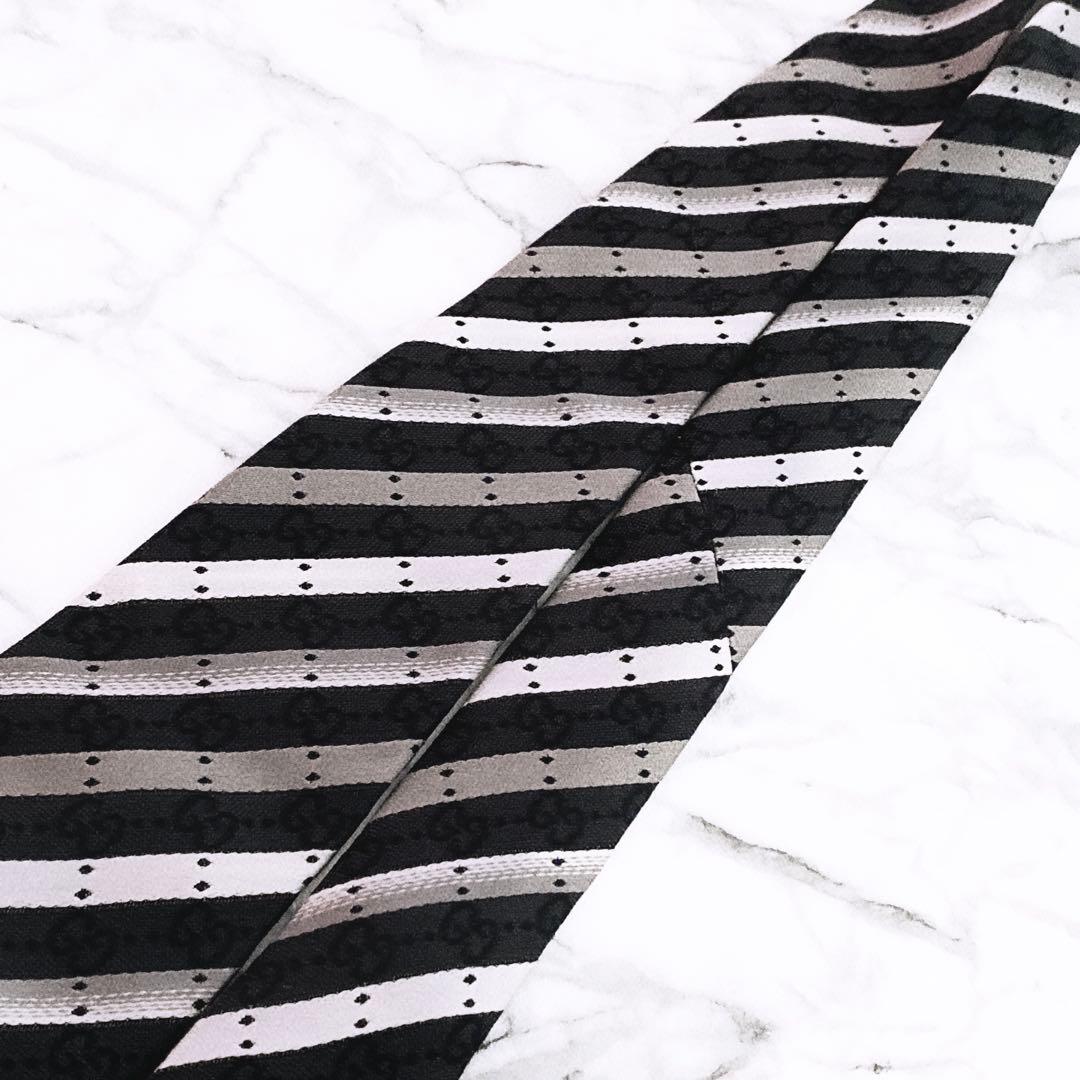 ✨未使用タグ付✨GUCCI GG柄　ドットストライプ　ネクタイ